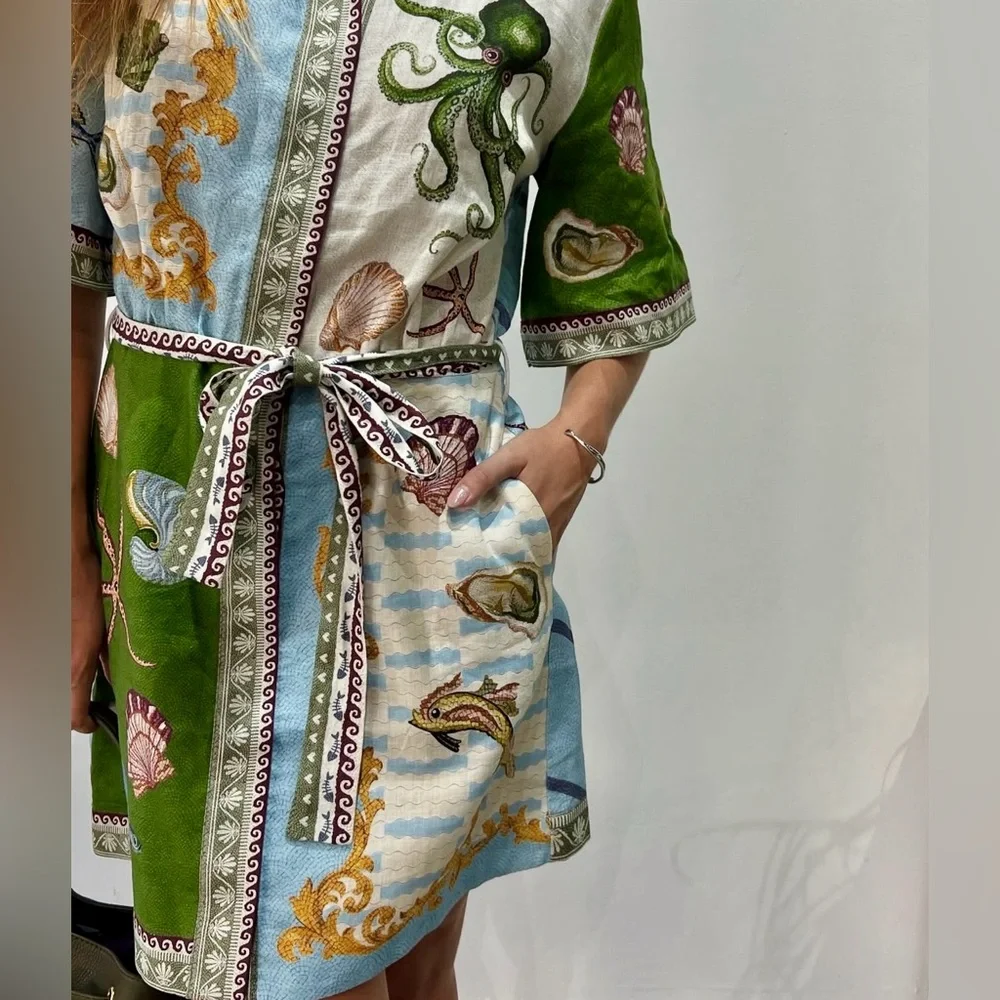 Unbranded White Starfish Mini Shirt Dress - Picture 6 of 7